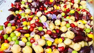 Mexican Salad Recipe With World Best Salad Dressing # Rajma Salad With Yummy ,Tangy Salad Dressing 