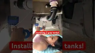 Installing 2 gray tanks under my Ford Transit van build! #vanbuildseries #vanlife