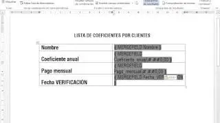 Combinar correspondencia en Word: Modificar los formatos de los campos numéricos y de fecha.