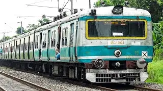 Very rare and special color front face EMU Local Train came with lot of passengers