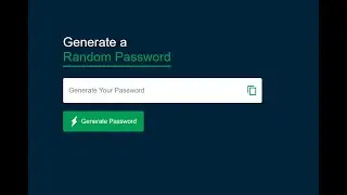 Create your Random Password By HTML CSS JS