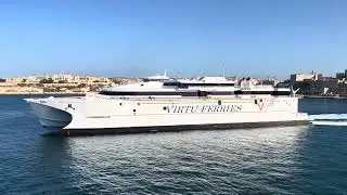 HSC John Paul II of Virtu Ferries departing Valletta, Malta