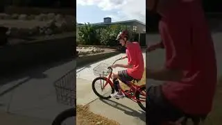 Al Harris riding his bike for the first time since his accident