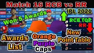 IPL 2021 Match 16✅RCB vs RR🏆Award ceremony😍 Points Table✅Post-match Presentation🏆Orange🏆Purple Caps