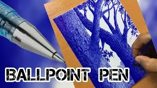 Drawing pen | Tree drawing | Blue Art Nature scenery @DENISSAORArt75
