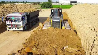 Skilled SHANTUI DH17-C3 Bulldozer Operator Builds Road Base with  Perfect  Dirt Leveling