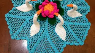 How to crochet swan doily # in marathi# English subtitles कसा विणायचा लोकरी 6 हंसाचा रुमाल#प्रकार 13