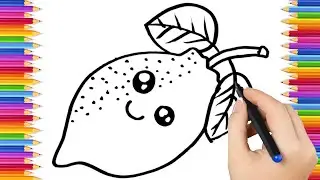 How To Draw cute  Lemon Drawing, Painting & Coloring For Kids and Toddlers_ Child Art 🐋🌈🎨