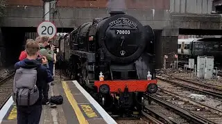 Intercity 47828 Pulling Britannia 70000 Steam Locomotive Out Of London Victoria Station 23/7/2024