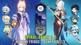 C0 Kokomi Fridge and Aunty Freeze  - Genshin Impact Abyss 3.0 - Floor 12 9 Stars