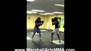 Guy With Dreads Boxing In Jackson Ms At Marshall Arts MMA Academy/ www.MarshallArtsMMA.com