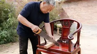 Chinese Mortise and Tenon in Red Wood Palace Chair！#woodworking #wood