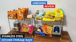 Stainless Steel Kitchen Storage Rack Unboxing and Review | Kitchen Storage Rack Stainless Steel