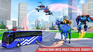 POLISI ROBOT BERUBAH JADI MOBIL DAN BUS | US POLICE BUS TRANSMUTE ROBOT SHOOTING GAME