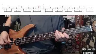 Iron Lion Zion by Bob Marley - Bass Cover with Tabs Play-Along