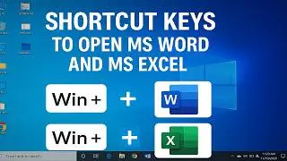 Shortcut keys to Open Word and Excel in Any Window | Open MS Word and MS Excel using Shortcut keys