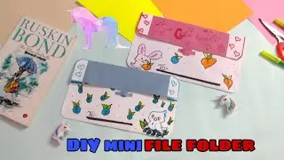 DIY/ cute mini/ file folder/ organizer/ with paper/easy craft idea/ for school supplies.