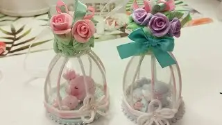 Porcelana fría /jaulitas con pajaritos #biscuit #pajarito #porcelanafría #artesanato #manualidades
