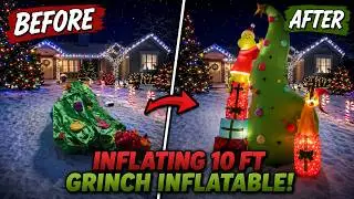 Inflating The Grinch Scene Christmas Inflatable