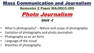 Nature and Scope of Photography | MA Journalism and Mass Communication | Hindi | @Gyan Channel