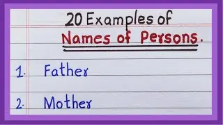 Names of Persons examples | 20 Persons | Nouns names of persons | in English