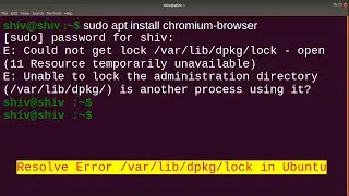 How to fix E: Could not get lock /var/lib/dpkg/lock - open