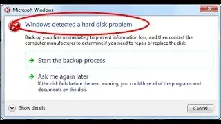 How to fix Windows detected a hard disk problem in windows 7/8/10