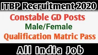 ITBP Constable GD Recruitment 2020 Notification: Check Eligibility, Age Limit & Other Details