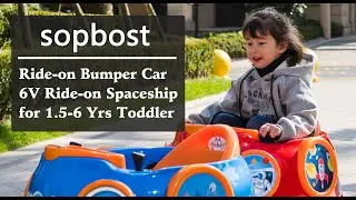 sopbost 6V Ride on Bumper Car for 1.5-6 Yrs Toddlers Ride on Toys, Ideal for kids Gift