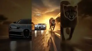world fastest car vs cheetah #fastestcar #cheetahspeed #epicrace #bugatti
