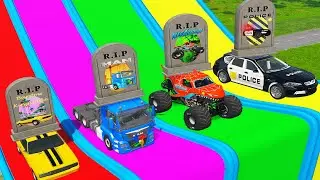 Big & Small Funny Cars vs Slide Color - Returning Funny Cars from the Dead SECRET - BeamNG Drive
