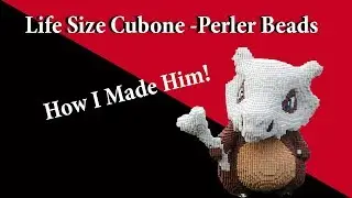 life size cubone out of perler beads - how too (3D perler beads pokemon)