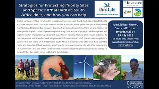 Conservation Conversations: Saving priority species and habitats - BirdLife South Africa (19Jul22)