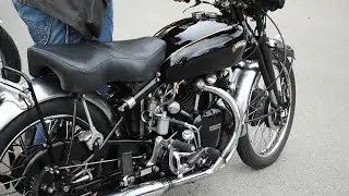 Vincent Black Shadow - Startup, Sound and Riding Off