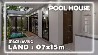 Pool House | Modern | Luxury | Functional ( 07x15 Meters ) 🏡 With 2D Layout Floor Plan