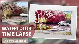 Watercolor Time-Lapse: Painting a Truck Under Colorful Trees