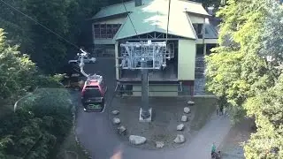 Deutschland Harz Bodetal vom Hexentanzplatz mit der Seilbahn nachThale