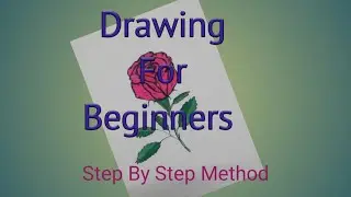 Simple Drawing of Rose Flower For Beginners : Step By Step | Alora Arts: nithee|