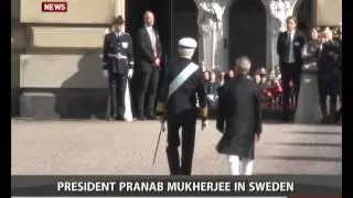President Pranab Mukherjee receives ceremonial welcome in Sweden