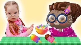 Bubbu My Virtual Pet and Nastya | a strange Nanny for the cat Bubbu
