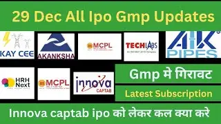 Gmp मे गिरावट | All Ipo gmp | Innova captab ipo gmp  | Subscription status