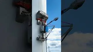 WTG tower cleaning #windengineering #robot #windturbine #turbine #windturbinetower