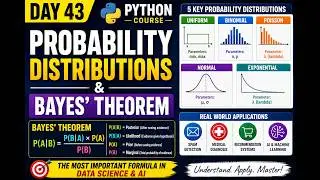 Python Course Day 43 | Probability Distributions & Bayes' Theorem Explained | Data Science