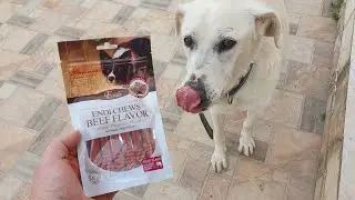 Taste test time! Sammy tries Endi Chews Beef Flavor 🥩👅