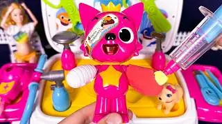Pinkfong Playfully Teases The Beehive 💉Pinkfong visits Doctor🚑 Ambulance Playset ASMR | Review Toys