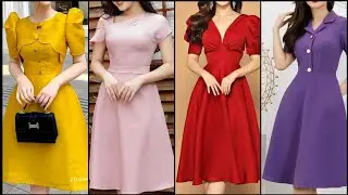 Attractive and Stylish A line Midi Dresses for Working Women's // Knee Length Skater Dress