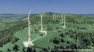 Visualisations des parcs &eacute;oliens Mollendruz, Sur Grati et Bel Coster