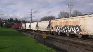 BNSF 4002 Leads A Mixed Freight @ Old Town Tacoma, WA w Canon HF11