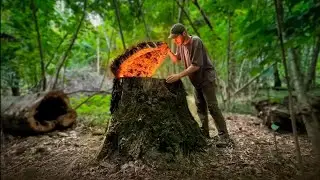 हिंदी में - Jungle Mein Ghar Banaya | Akela Jungle Camping | Rain & Nature Survival | Desi China