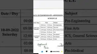 DATE SHEET OF GCU ENTRY TEST FOR INTERMEDIATE 2022.Must watch.#gc #gcu #entrytest